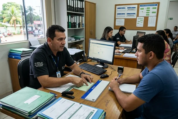 Despachante fornecendo dicas sobre emplacamento de veículos.
